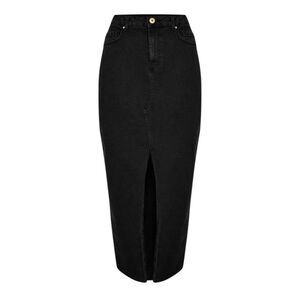 Pieces Womens/Ladies Denim Pencil Skirt / Black